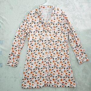 Halloween Nightgown Sz XL Ghost Bat Black Cat